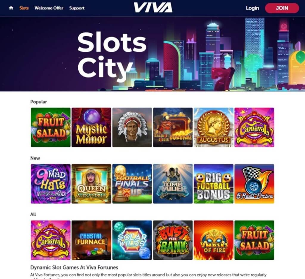 Viva Fortunes Casino Desktop preview 1