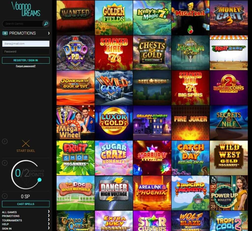 VoodooDreams Casino Desktop preview 2