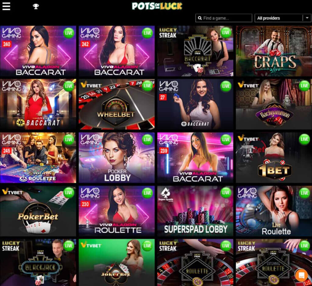 Pots of Luck Casino Desktop preview 2