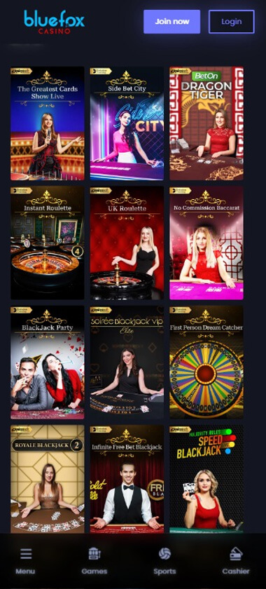 Bluefox Casino Mobile Preview 2