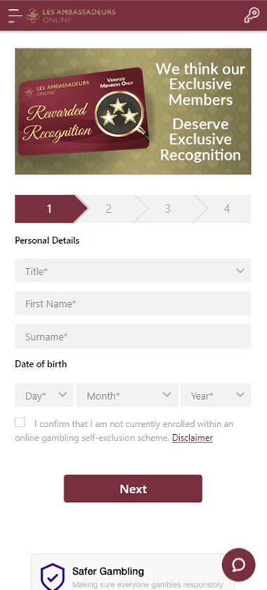 Les Ambassadeurs Online Registration Process Image 1