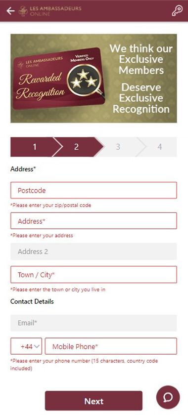 Les Ambassadeurs Online Registration Process Image 2