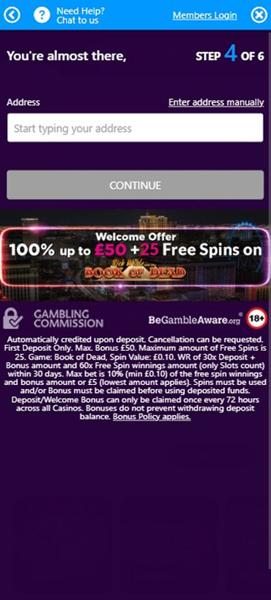 Lucky Vegas Casino Registration Process Image 4