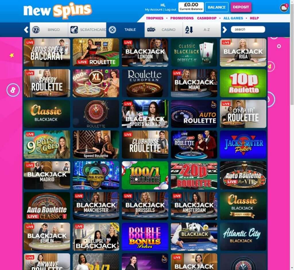 NewSpins Casino Desktop preview 1