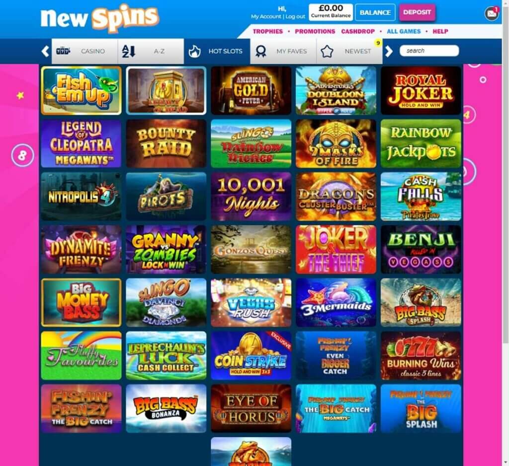 NewSpins Casino Desktop preview 2