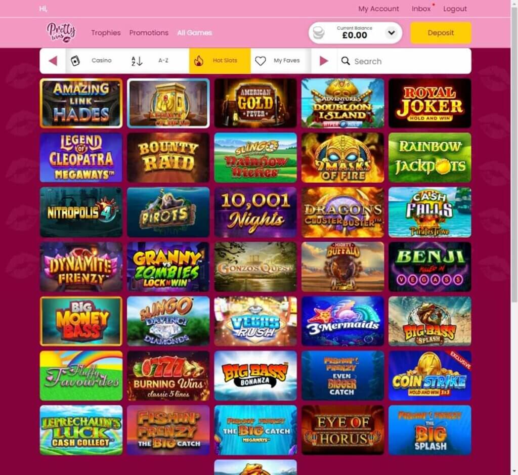Pretty Wins Casino Desktop preview 1