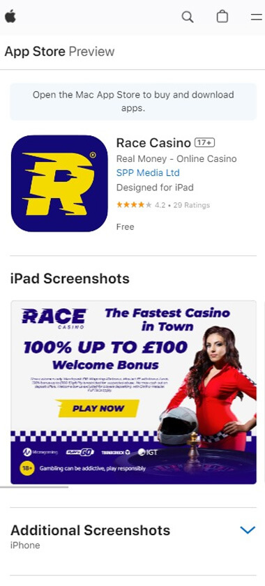 Race Casino App preview 1