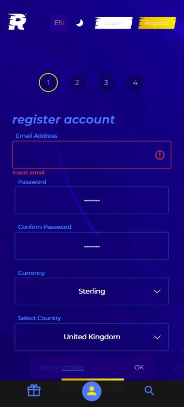 Race Casino Registration Process Image 1