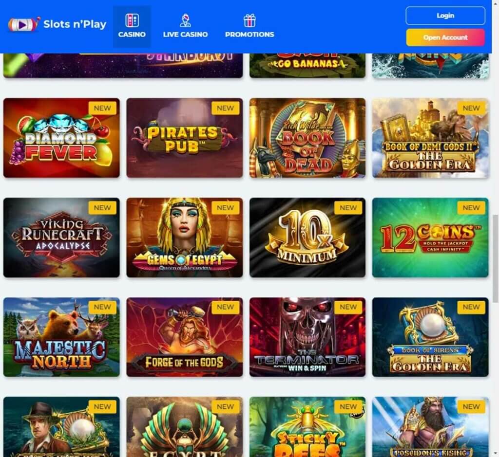 Slots n’Play Casino Desktop preview 1