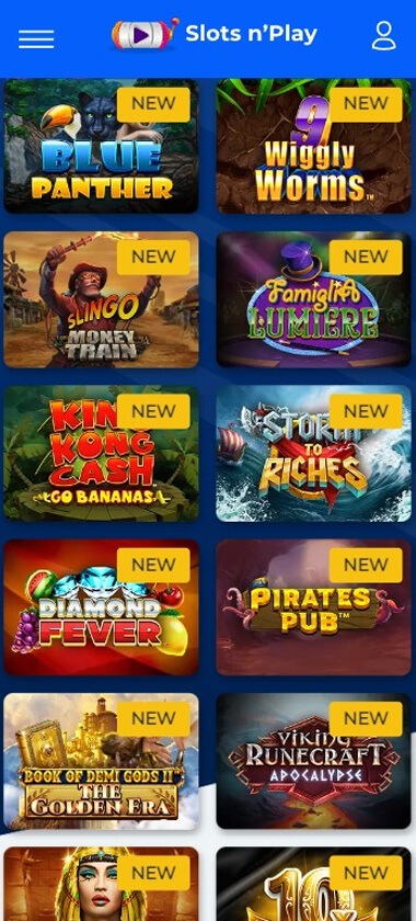 Slots n’Play Casino Mobile Preview 1