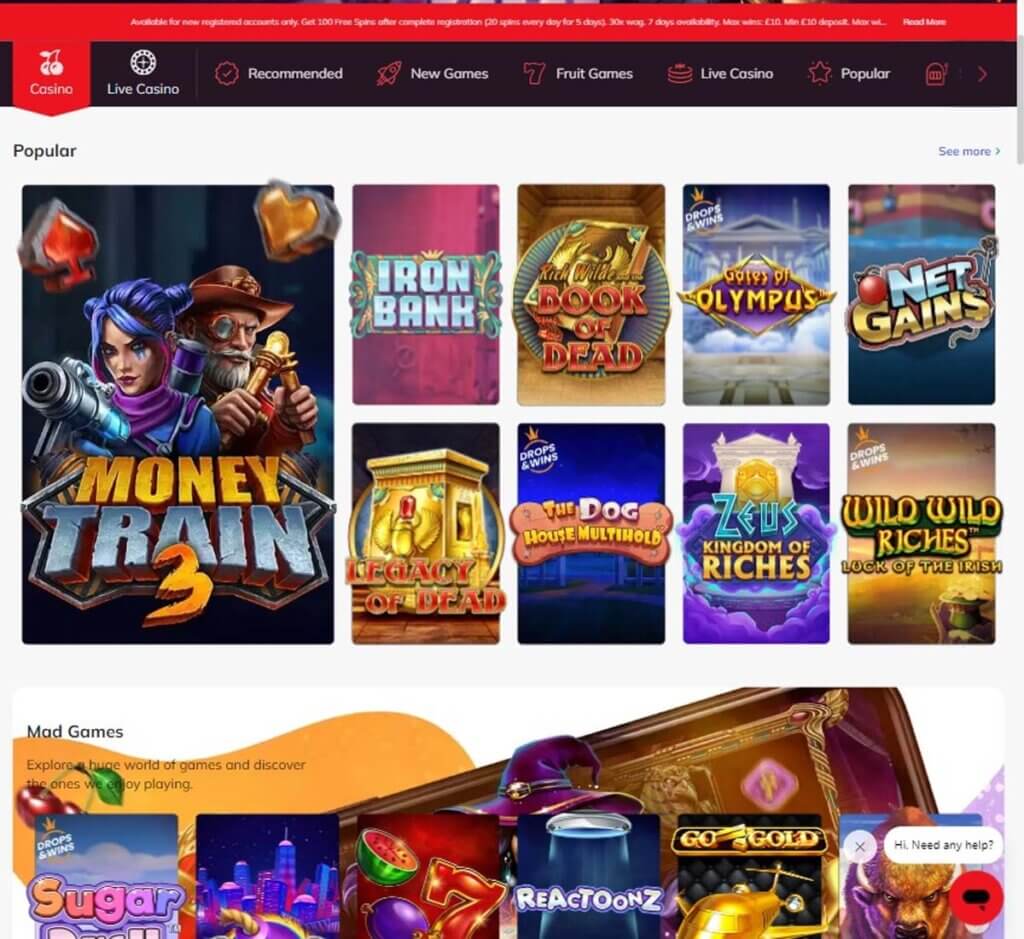 MadSlots Casino Desktop preview 1