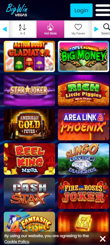 Big Win Vegas Casino Mobile Preview 1