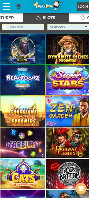 Fruity King Casino Mobile Preview 1