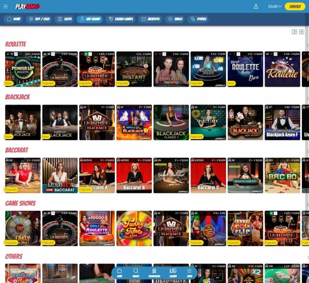 playjango-Casino-desktop-preview-live-casino