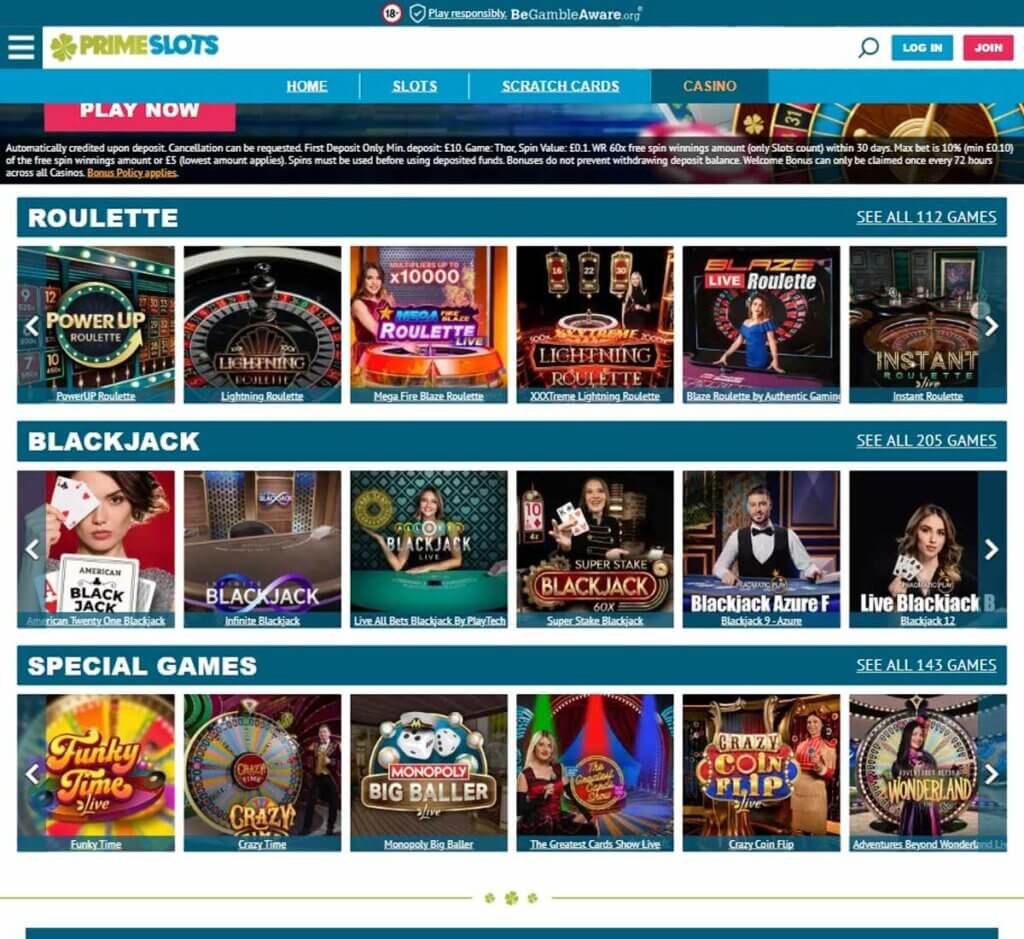 Prime Slots Casino Desktop preview 2