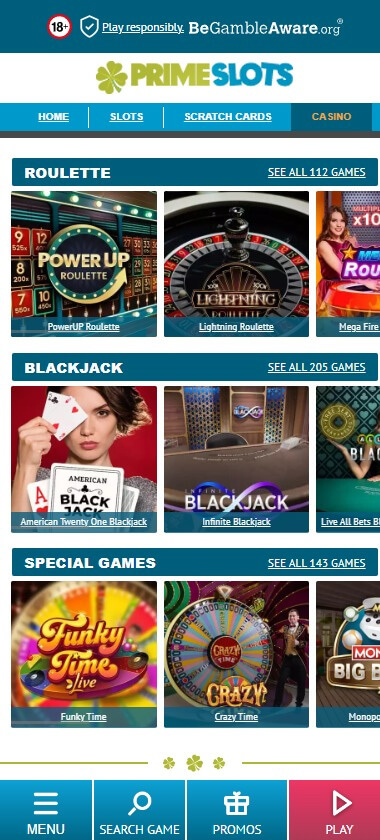 Prime Slots Casino Mobile Preview 2